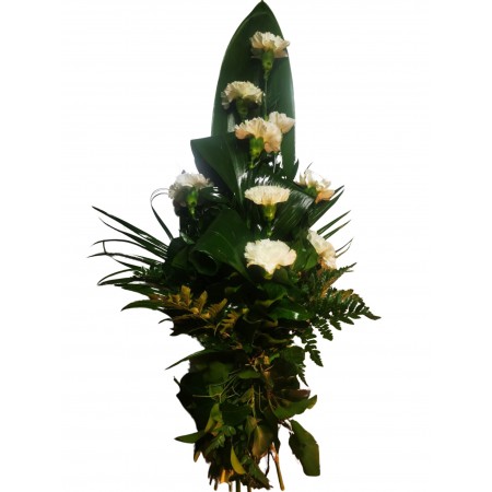 Virágküldés Budapest- Sír csokor-Szegfűvel